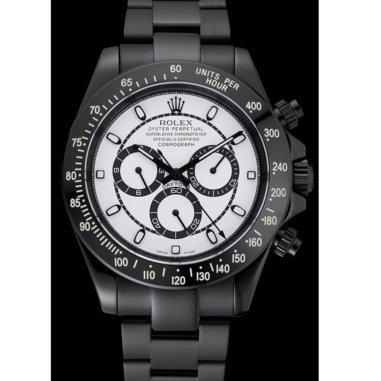 Good Copy Rolex Watches And White Rolex And Black Steel Cosmograph 1454249 Case Stainless Daytona Dial Bracelet Black 0712